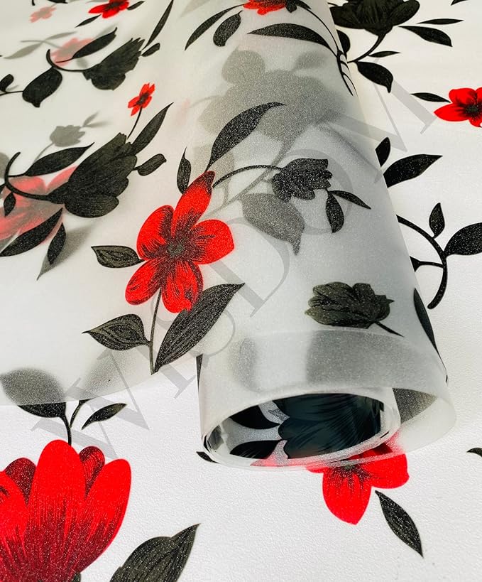 Window Glass Decorative Frosted Film Heat Control Film Self Adhesive Window Frosted Film (Flower DAZY Frosted) (12"x"48)