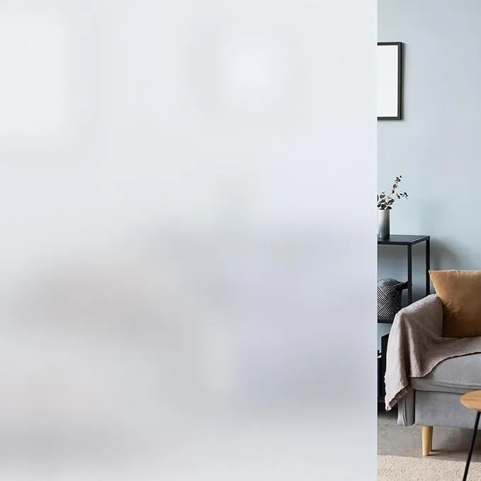 Opaque Film 100% Privacy Vinyl Frosted Window Self Adhesive Privacy Glass Film for Home - (Frosted Film Glass) (( 12" X 24" ))