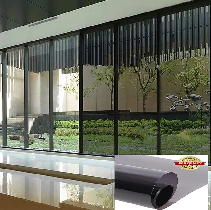 Sunlight Control Window Glass Film For Privacy Office Home Peel And Stick, self adhesive Light Black Film (50cm x 203cm)